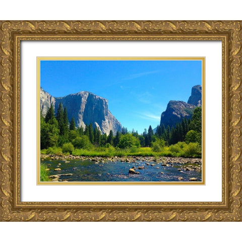 El Capitan III Gold Ornate Wood Framed Art Print with Double Matting by Grayscale