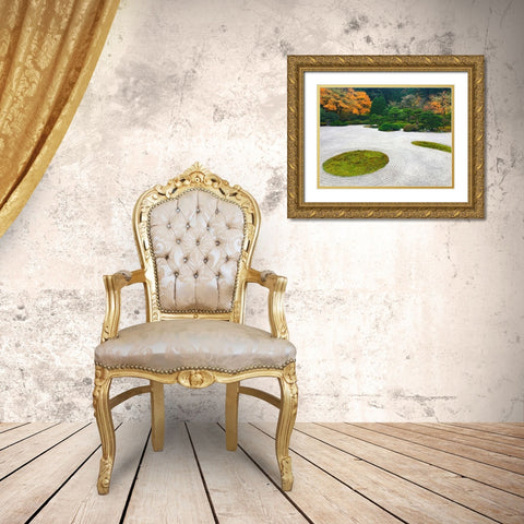 Zen Garden I Gold Ornate Wood Framed Art Print with Double Matting by Grayscale