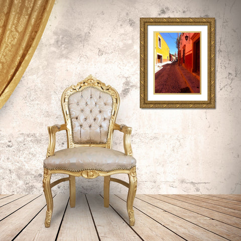 Old Street I Gold Ornate Wood Framed Art Print with Double Matting by Grayscale