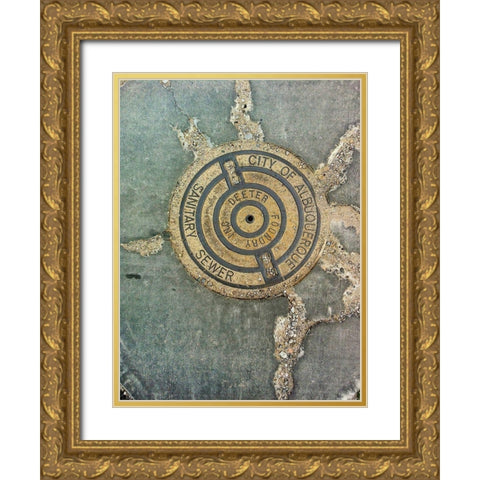 Utility Cover II Gold Ornate Wood Framed Art Print with Double Matting by Grayscale