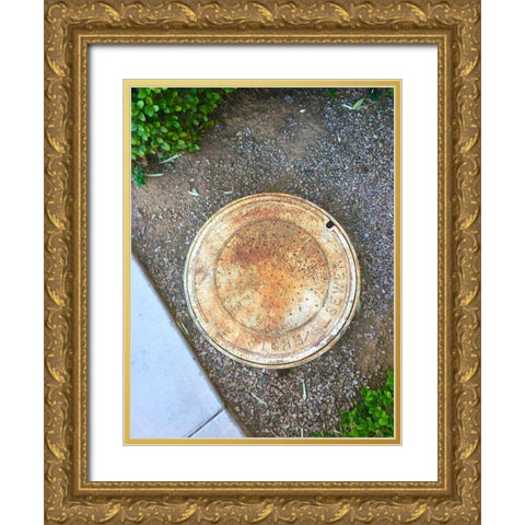 Utility Cover VI Gold Ornate Wood Framed Art Print with Double Matting by Grayscale