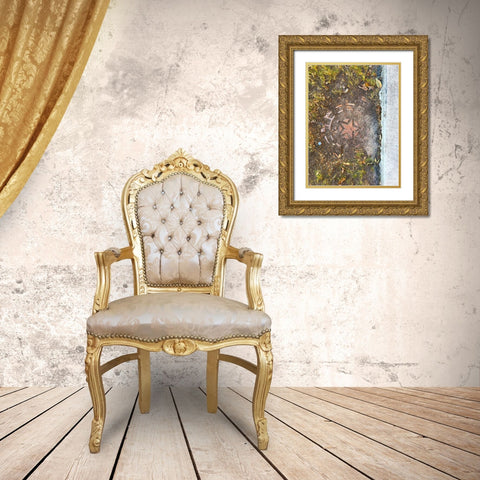 Utility Cover VII Gold Ornate Wood Framed Art Print with Double Matting by Grayscale