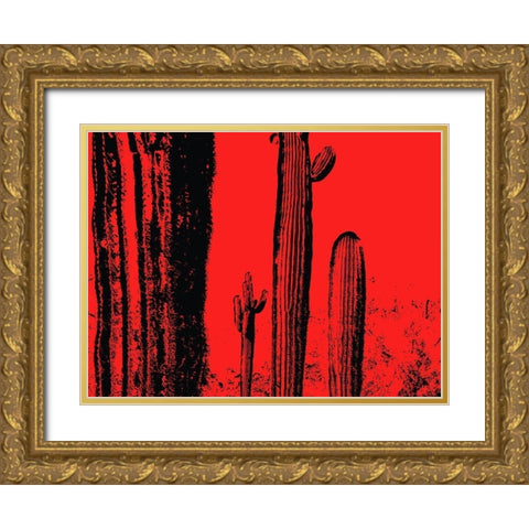 Desert Silhouette I Gold Ornate Wood Framed Art Print with Double Matting by Popcorn