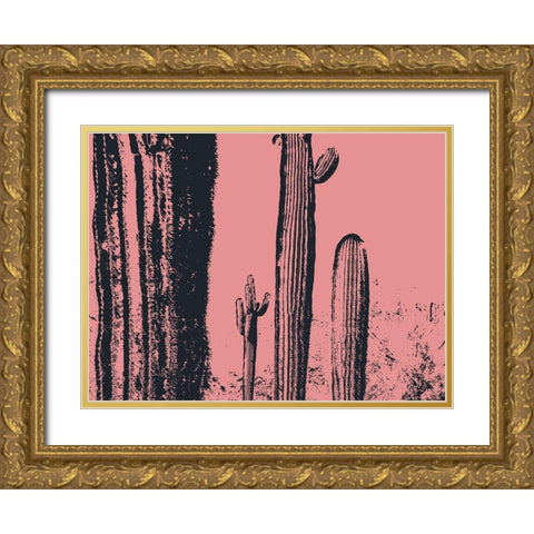 Desert Silhouette II Gold Ornate Wood Framed Art Print with Double Matting by Popcorn