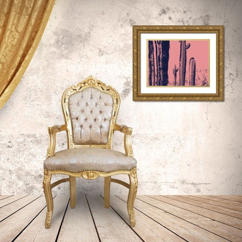 Desert Silhouette III Gold Ornate Wood Framed Art Print with Double Matting by Popcorn