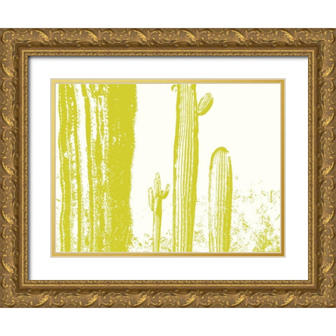 Desert Silhouette V Gold Ornate Wood Framed Art Print with Double Matting by Popcorn
