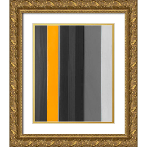 Stripes III Gold Ornate Wood Framed Art Print with Double Matting by Tenoever, William