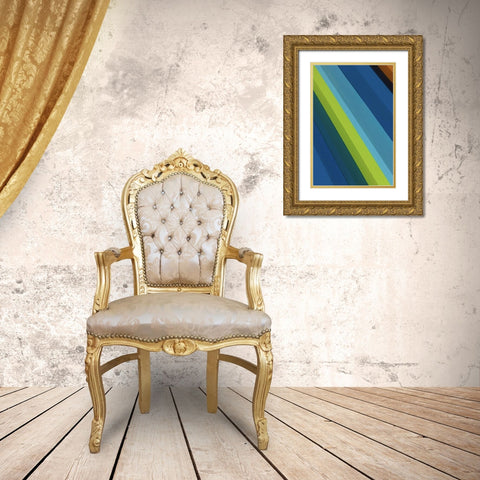 Stripes VII Gold Ornate Wood Framed Art Print with Double Matting by Tenoever, William