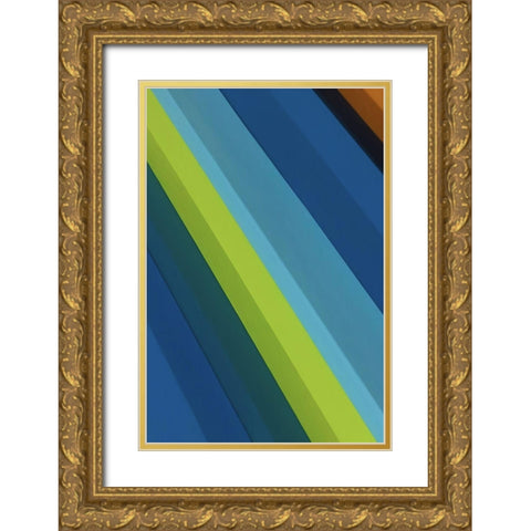 Stripes VII Gold Ornate Wood Framed Art Print with Double Matting by Tenoever, William