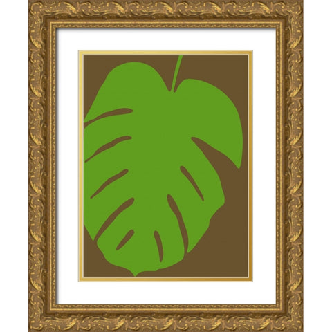 Monstera Stylized I Gold Ornate Wood Framed Art Print with Double Matting by Tenoever, William