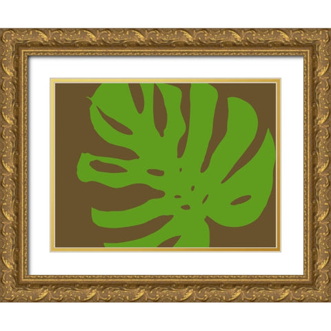 Monstera Stylized III Gold Ornate Wood Framed Art Print with Double Matting by Tenoever, William