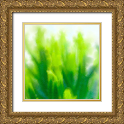 Green Flora 1 Gold Ornate Wood Framed Art Print with Double Matting by Tenoever, William