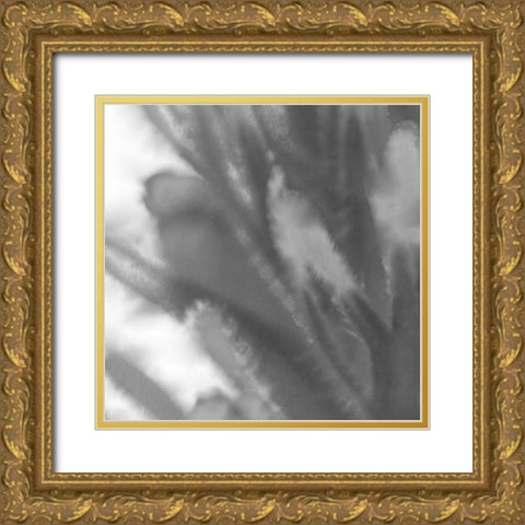 Grey Flora 2 Gold Ornate Wood Framed Art Print with Double Matting by Tenoever, William