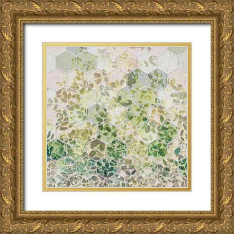 HexiFlora: Imprint 2b Gold Ornate Wood Framed Art Print with Double Matting by Tenoever, William