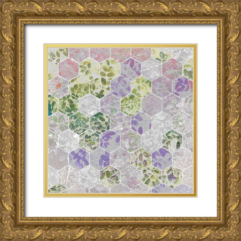 HexiFlora: Imprint 3b Gold Ornate Wood Framed Art Print with Double Matting by Tenoever, William