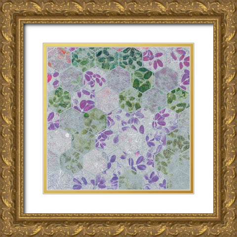 HexiFlora: Imprint 4b Gold Ornate Wood Framed Art Print with Double Matting by Tenoever, William