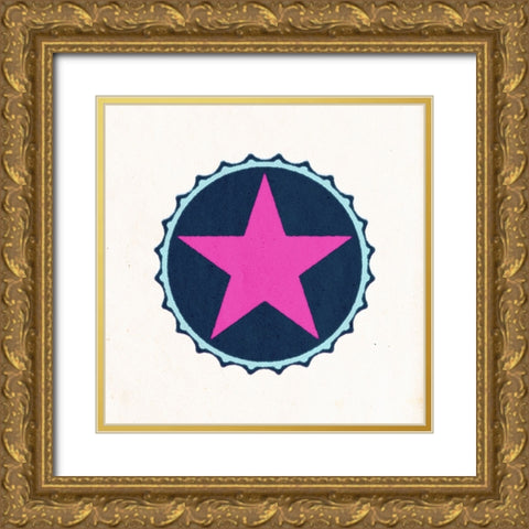 BottleCap:Star Gold Ornate Wood Framed Art Print with Double Matting by Tenoever, William