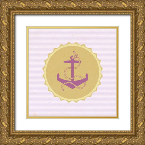 BottleCap:Anchor Gold Ornate Wood Framed Art Print with Double Matting by Tenoever, William