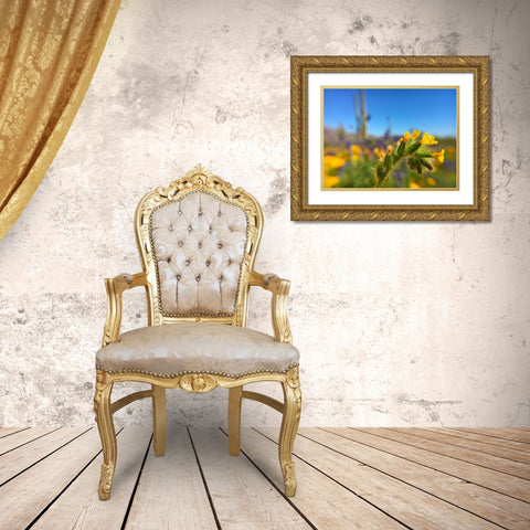 Wildflower VIII Gold Ornate Wood Framed Art Print with Double Matting by Popcorn