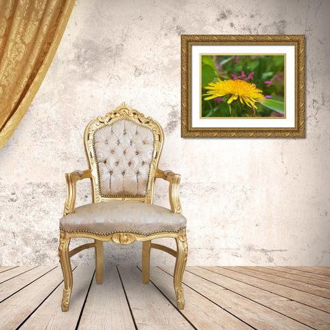 Dandelion Gold Ornate Wood Framed Art Print with Double Matting by Popcorn