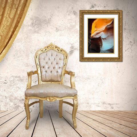 Antelope Canyon VII Gold Ornate Wood Framed Art Print with Double Matting by Popcorn