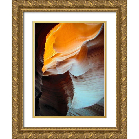 Antelope Canyon VII Gold Ornate Wood Framed Art Print with Double Matting by Popcorn