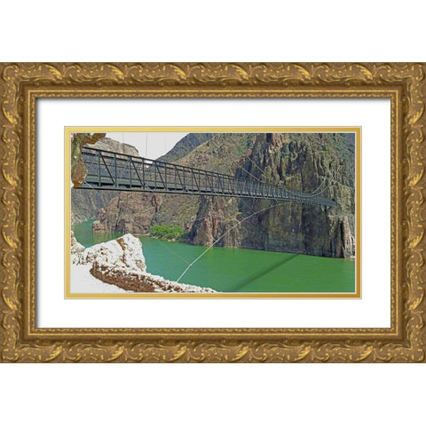 Grand Canyon 8: Black Bridge II Gold Ornate Wood Framed Art Print with Double Matting by Popcorn