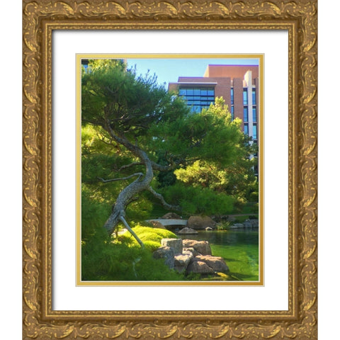 Japanese Friendship Garden I Gold Ornate Wood Framed Art Print with Double Matting by Tenoever, William