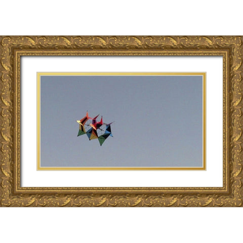 Kites I Gold Ornate Wood Framed Art Print with Double Matting by Popcorn