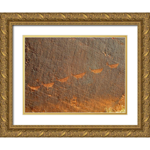 Petroglyphs I Gold Ornate Wood Framed Art Print with Double Matting by Popcorn
