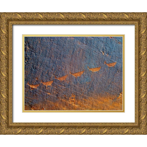 Petroglyphs I Gold Ornate Wood Framed Art Print with Double Matting by Popcorn