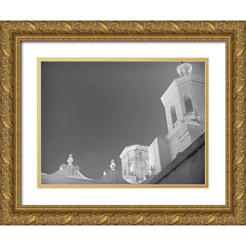 San Xavier Del Bac I BandW Gold Ornate Wood Framed Art Print with Double Matting by Popcorn