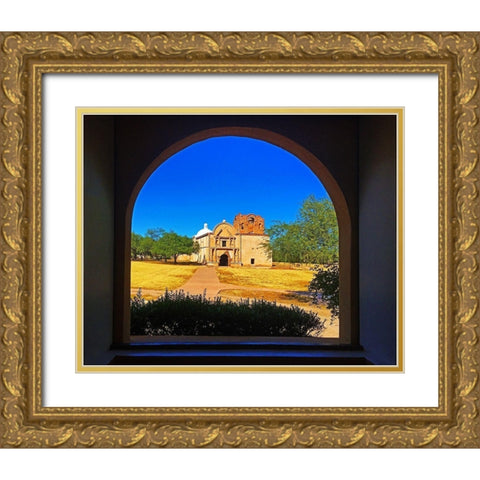 Mission Tumacacori I Gold Ornate Wood Framed Art Print with Double Matting by Popcorn
