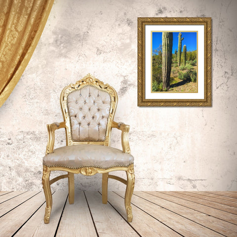 Desert Scape 12a Gold Ornate Wood Framed Art Print with Double Matting by Popcorn