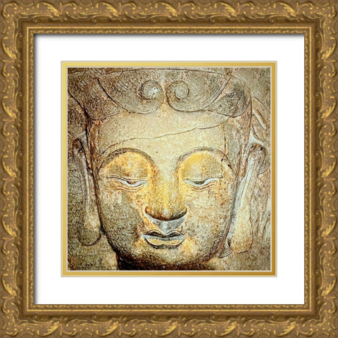 Buddha Gold Ornate Wood Framed Art Print with Double Matting by Tenoever, William