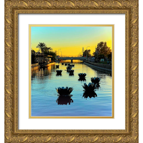 Scottsdale:FloatusBlossoms Gold Ornate Wood Framed Art Print with Double Matting by Tenoever, William