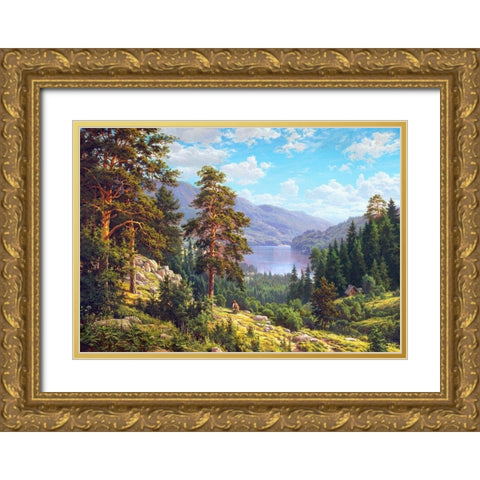 Memories of Siberia Gold Ornate Wood Framed Art Print with Double Matting by Basov, Sergej