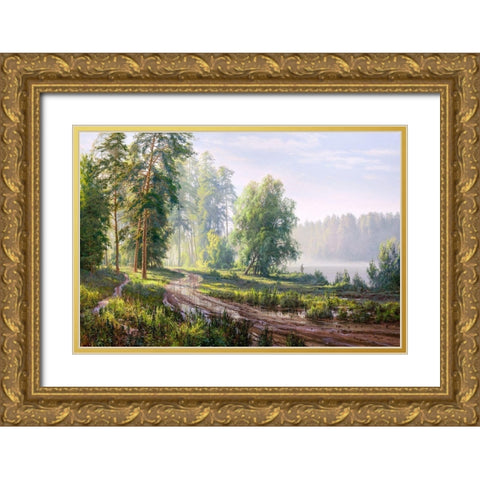 After the rain Gold Ornate Wood Framed Art Print with Double Matting by Basov, Sergej