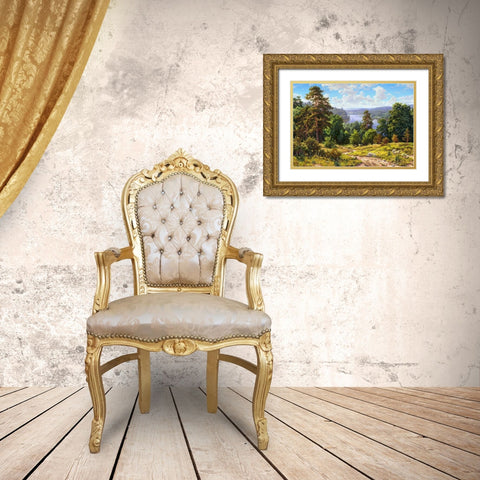 The Landscape Gold Ornate Wood Framed Art Print with Double Matting by Basov, Sergej