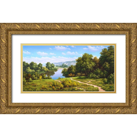 Russian spaces Gold Ornate Wood Framed Art Print with Double Matting by Babichev, Vyacheslav
