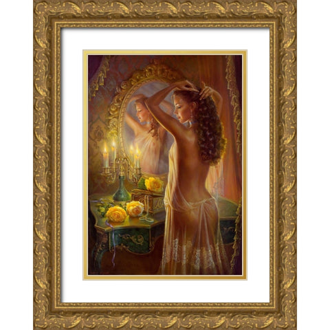 Expectation Gold Ornate Wood Framed Art Print with Double Matting by Dandorf, Olga
