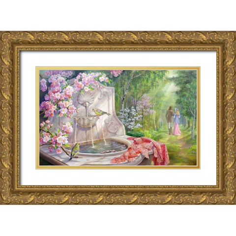 Promenade Gold Ornate Wood Framed Art Print with Double Matting by Dandorf, Olga
