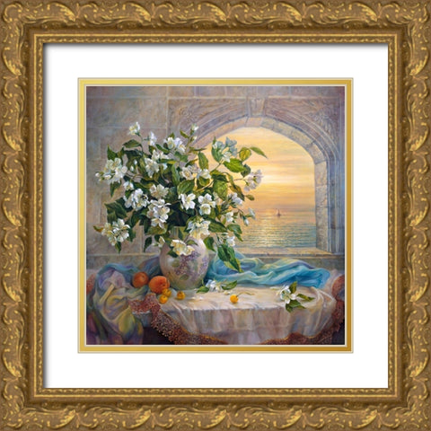 Jasmine Gold Ornate Wood Framed Art Print with Double Matting by Dandorf, Olga