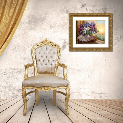 Bouquet 2 Gold Ornate Wood Framed Art Print with Double Matting by Dandorf, Olga