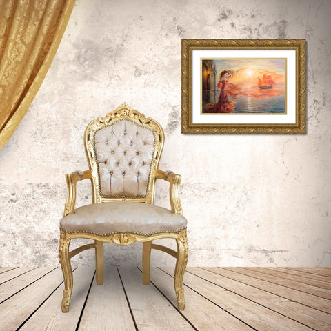 Dream Gold Ornate Wood Framed Art Print with Double Matting by Dandorf, Olga