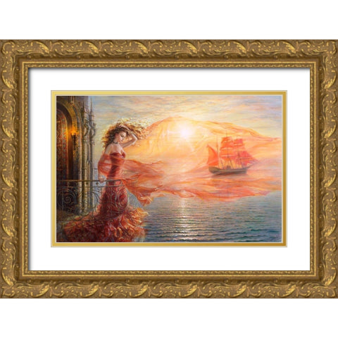 Dream Gold Ornate Wood Framed Art Print with Double Matting by Dandorf, Olga