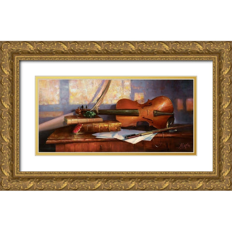 Evening beam Gold Ornate Wood Framed Art Print with Double Matting by Ekimov, Vladimir