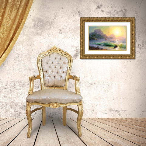Morning. Sudak Gold Ornate Wood Framed Art Print with Double Matting by Goryachev, Alexander