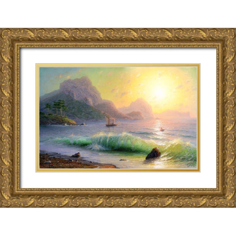 Morning. Sudak Gold Ornate Wood Framed Art Print with Double Matting by Goryachev, Alexander