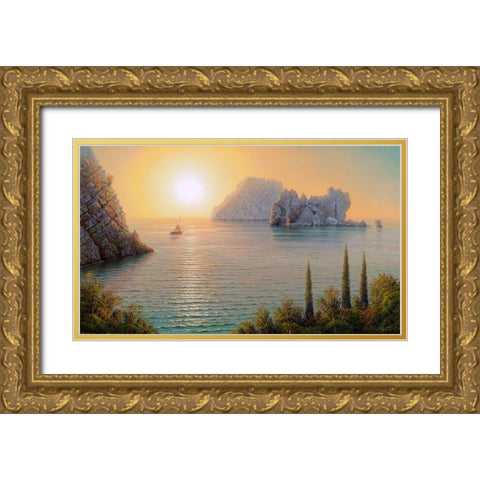 Adalary Gold Ornate Wood Framed Art Print with Double Matting by Goryachev, Alexander